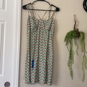 Final Sale❗️Pull&Bear Strappy Retro Dress In Green